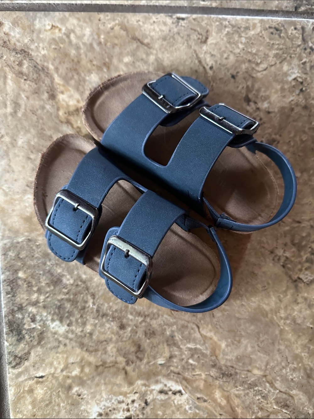 Falls Creek Navy Toddler Double Velcro Sandals
